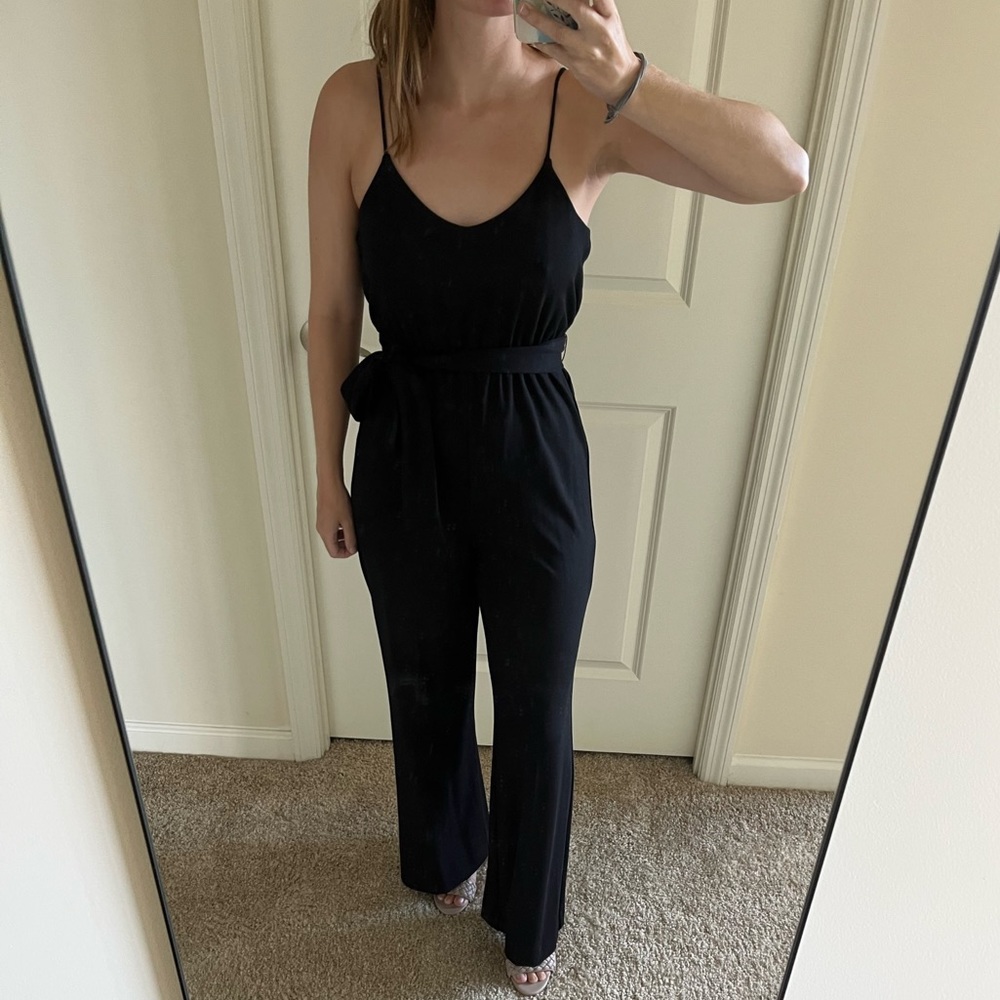 NWT Black Jumpsuit with tie at waist